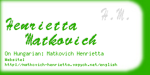 henrietta matkovich business card